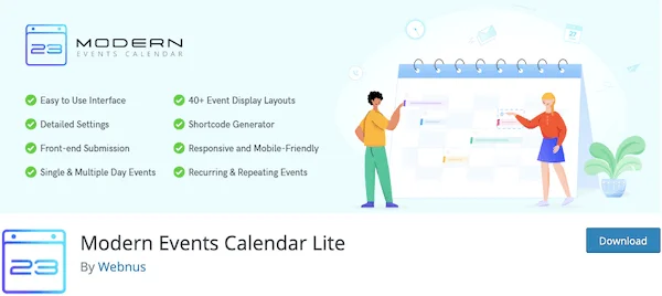 Modern Events Calendar Lite Plugin