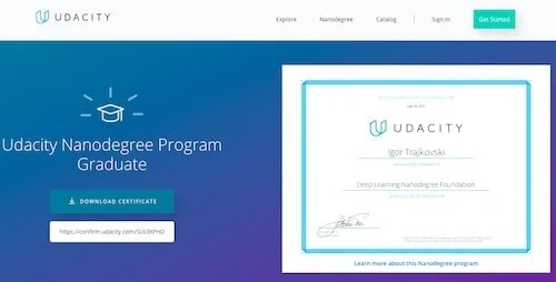 Udacity Nanodegree Program Graduate Certificate
