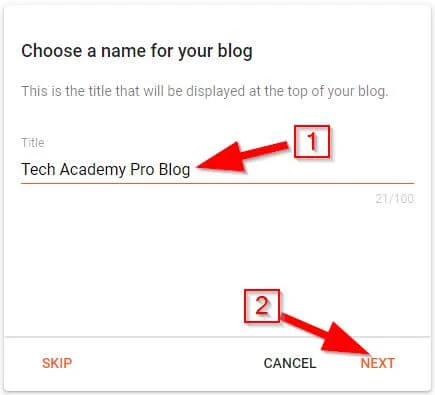 Create Blog on Blogger: Step 1