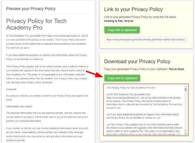 How to Create Privacy Policy for Website - Step 5