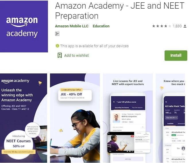 Amazon Academy JEE and NEET Preparation App