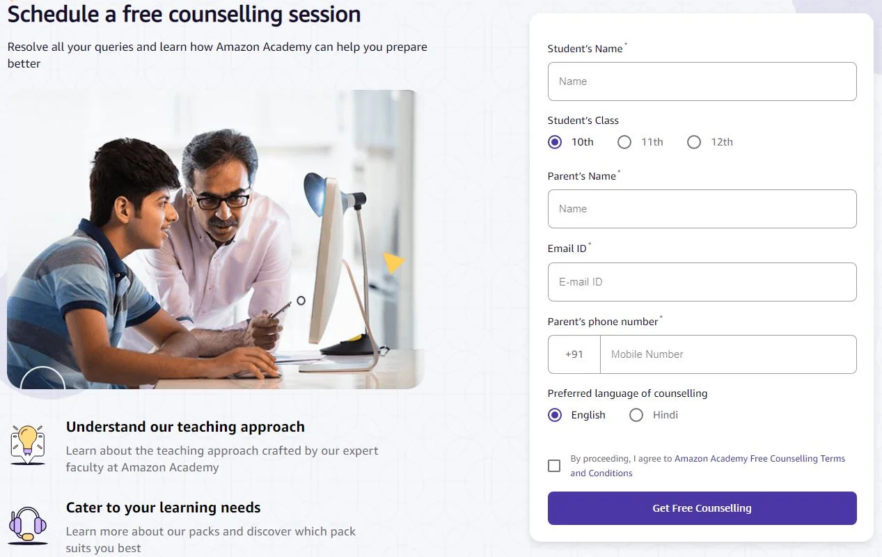 Amazon academy free counselling session