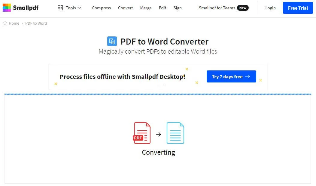 Convert PDF to Word - Converting to Word