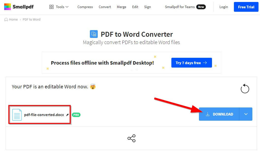 Convert PDF to Word - Download Word File