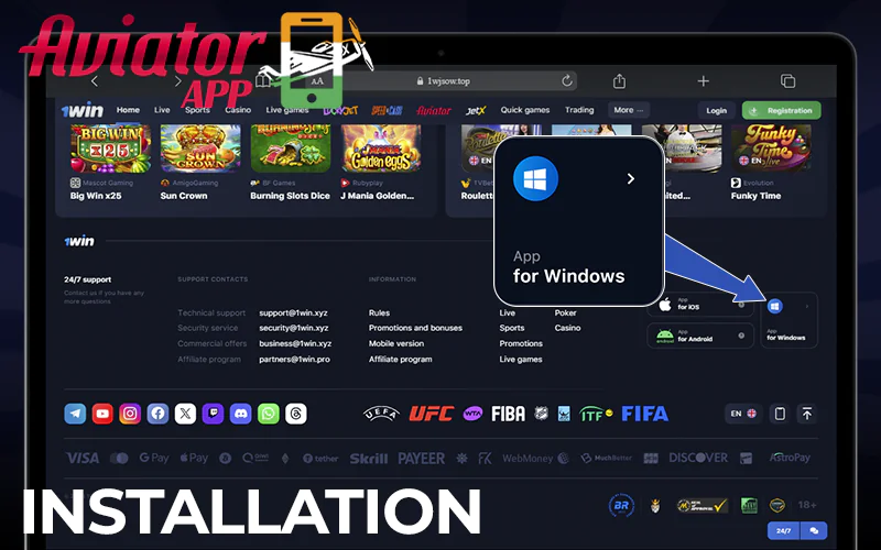 Installation the Aviator Game App on Windows and macOS
