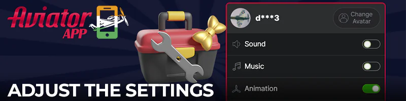 Customise Aviator game settings