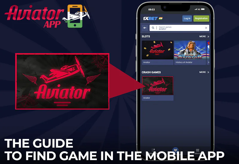 Instructions for finding Aviator in the 1xbet mobile app
