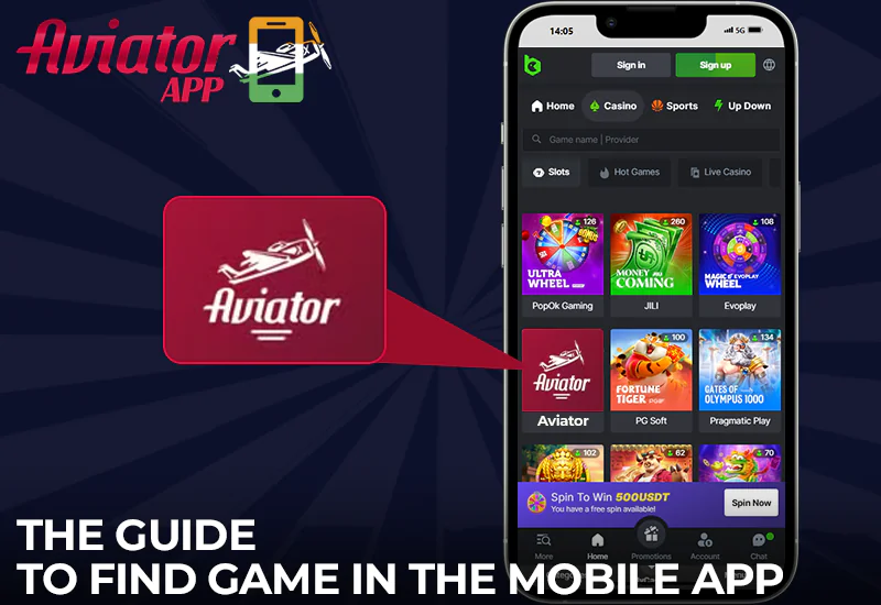 Instructions for finding Aviator in the BC.Game mobile app