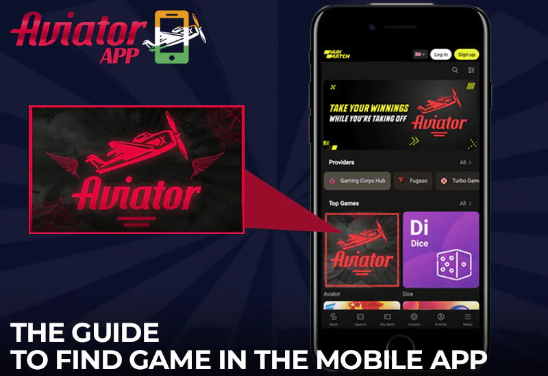 Instructions for finding Aviator in the Parimatch mobile app