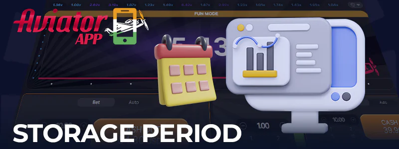 Data retention period on the Aviatora-apps website